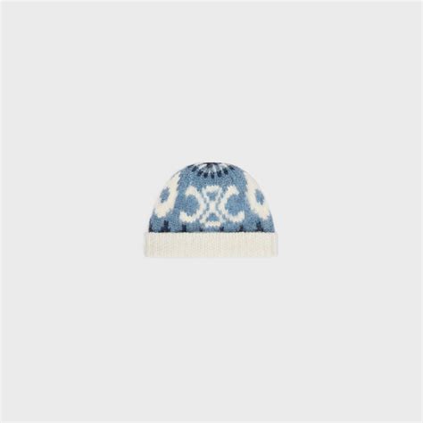 celine blue beanie|Celine triomphe hat.